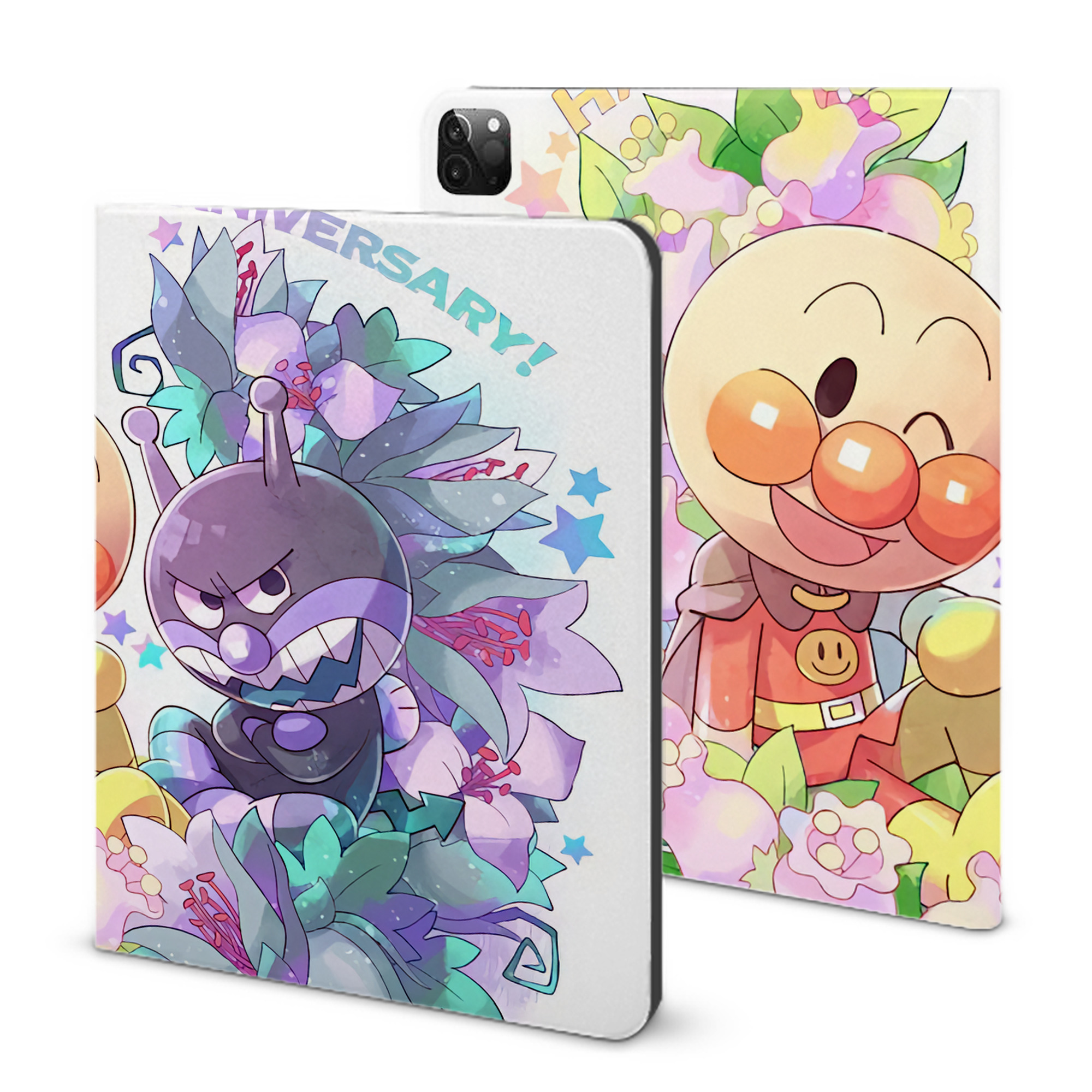 （画像用） アンパンマン Anpanman IPadケース ペンホルダー付き ブックスタイルデザイン